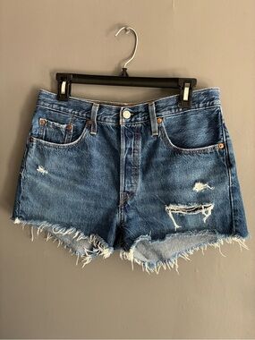 Levi's Classic 501 Blue Cutoff Denim Shorts Size 29